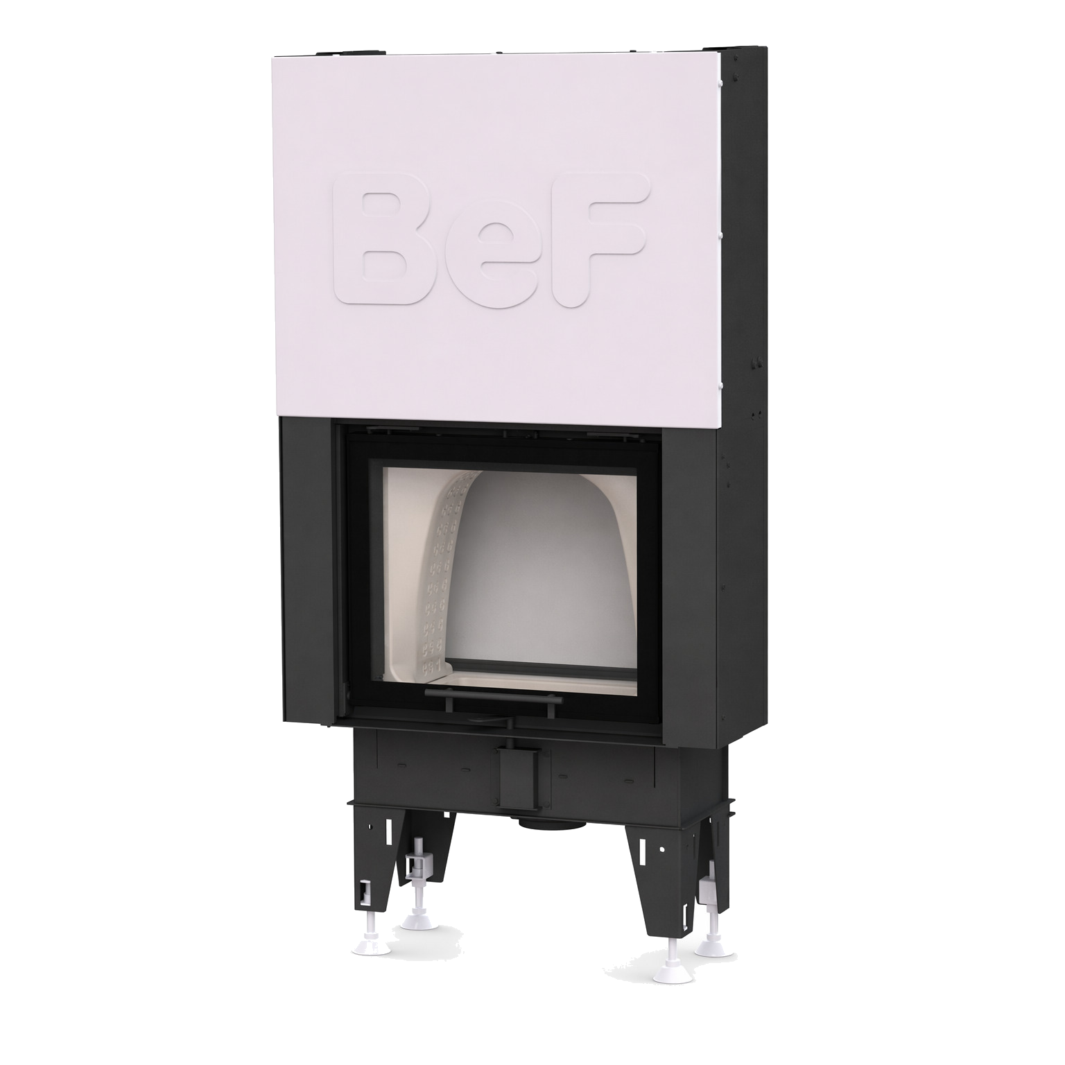 BeF Double Feel V 6 N Passive haard in studio-opstelling met wit front