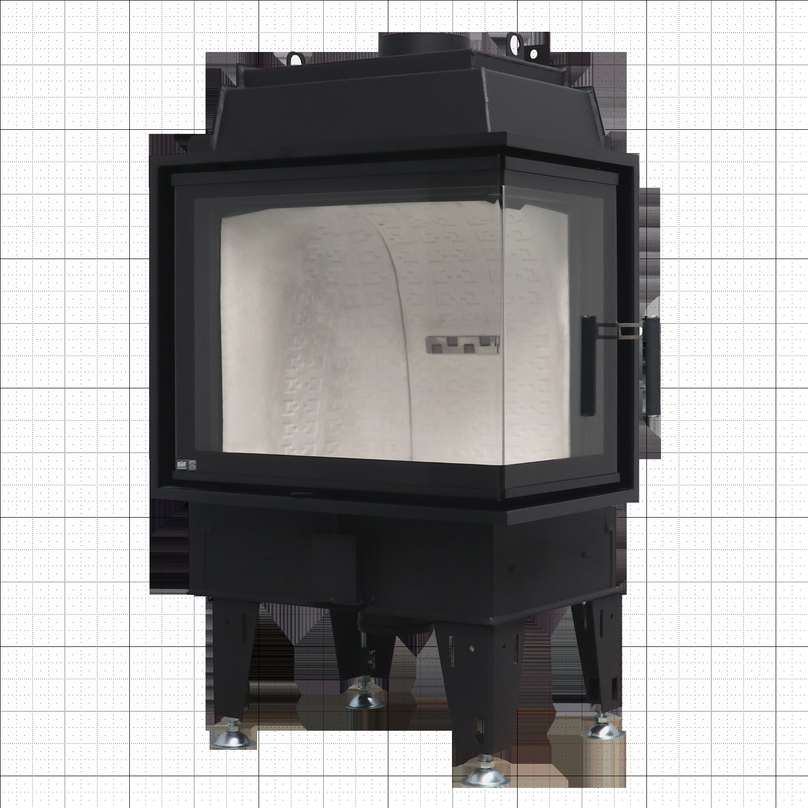 BeF Therm 7 CP haard op geruite achtergrond