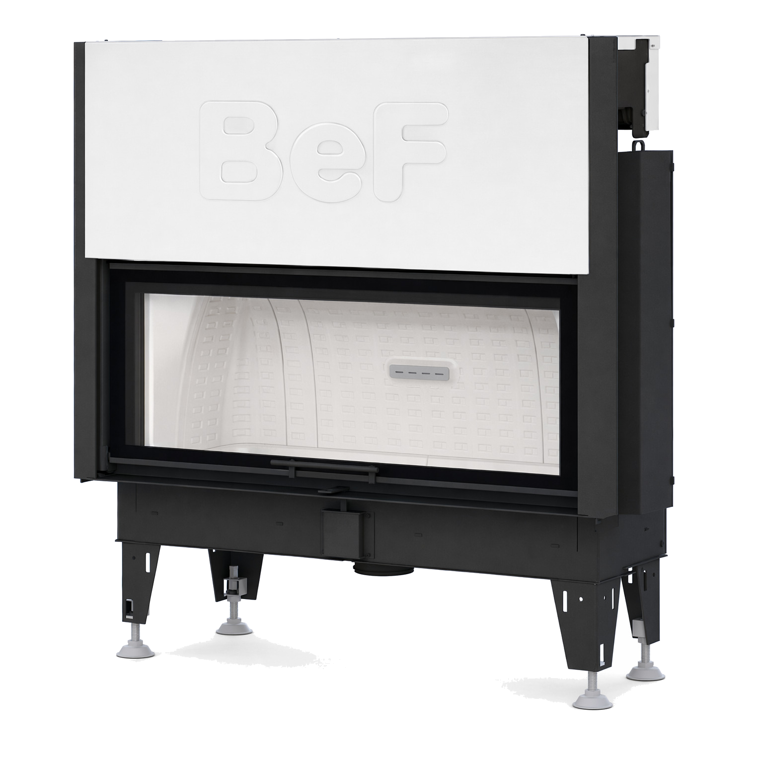 BeF Therm V 12 in zwart-wit met grote glazen deur op witte achtergrond