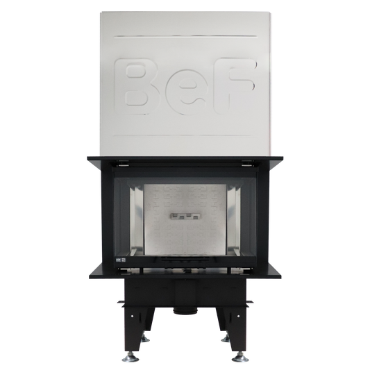 BeF Therm V 6 C vrijstaande kachel met zwarte omlijsting en witte bovenplaat