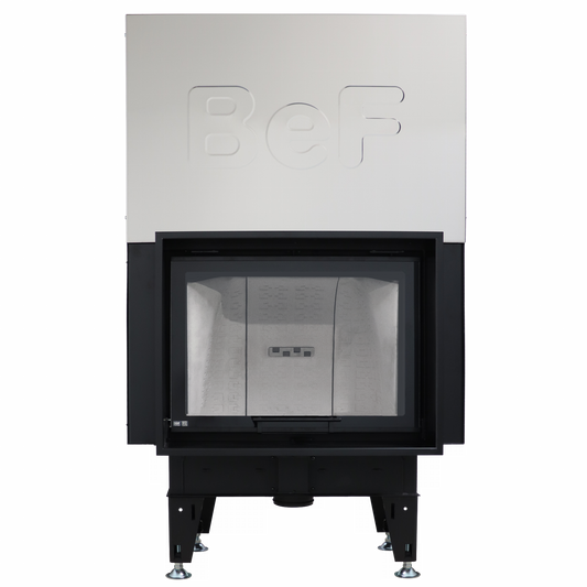 BeF Therm V 7 in studio opstelling met zwarte haard en witte bovenkant