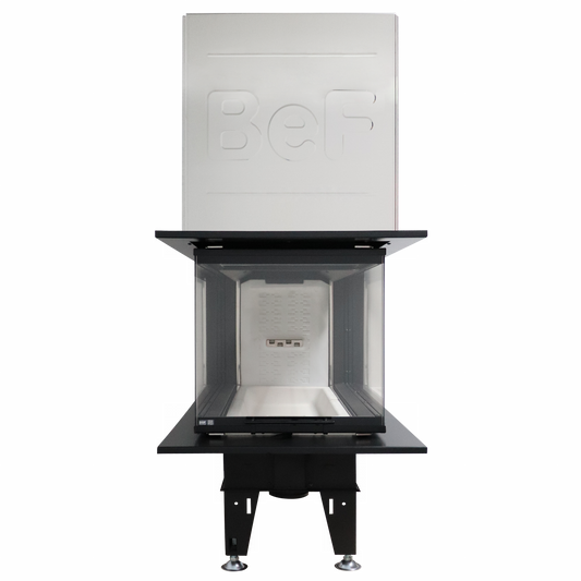 BeF Therm V 8 U inbouwhaard met glazen front en zwart frame