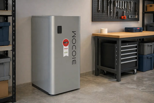 Biodom C15 Compact in werkplaats naast gereedschapskast