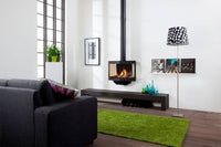 HAVÉ Black Stealth gashaard in moderne woonkamer met brandend vuur