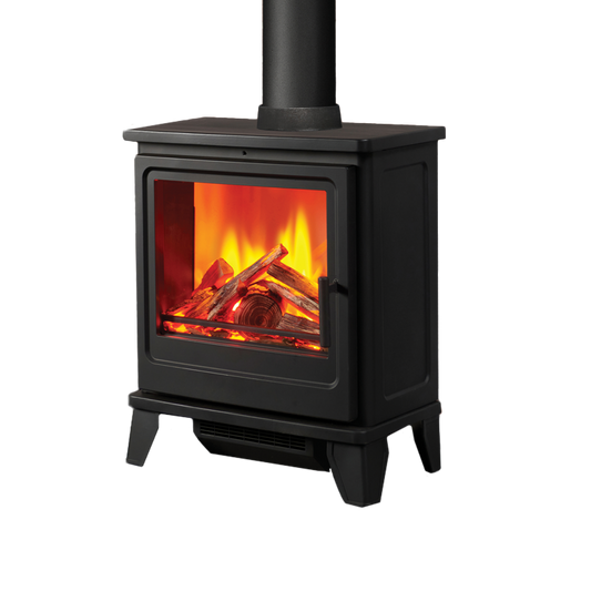 Fair Fires Solution Blackthorn Stove met brandend hout