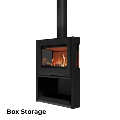 Wanders Black Sapphire houtkachel met zicht op vlammen