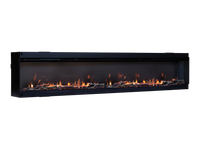 Charlton & Jenrick i-2000e Slim haard met lang vuurvenster en vlammen