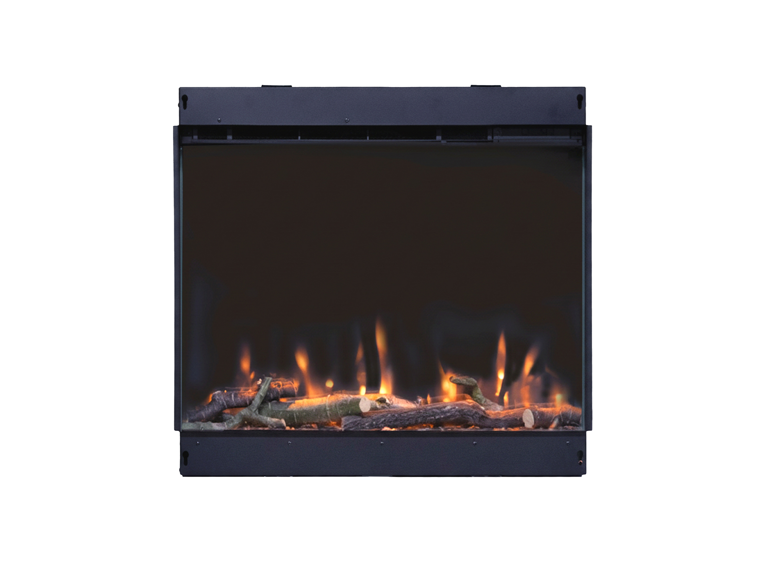 Charlton & Jenrick i-560e Slim elektrische haard met vlammen op witte achtergrond