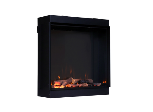 Charlton & Jenrick i-750 Deep elektrische haard met vlammen op witte achtergrond