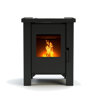 Duroflame Carré T3.2 pelletkachel met zichtbaar vlammend vuur
