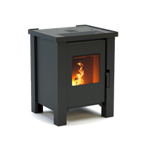 Duroflame Carré T3.2 pelletkachel met zicht op vlammen