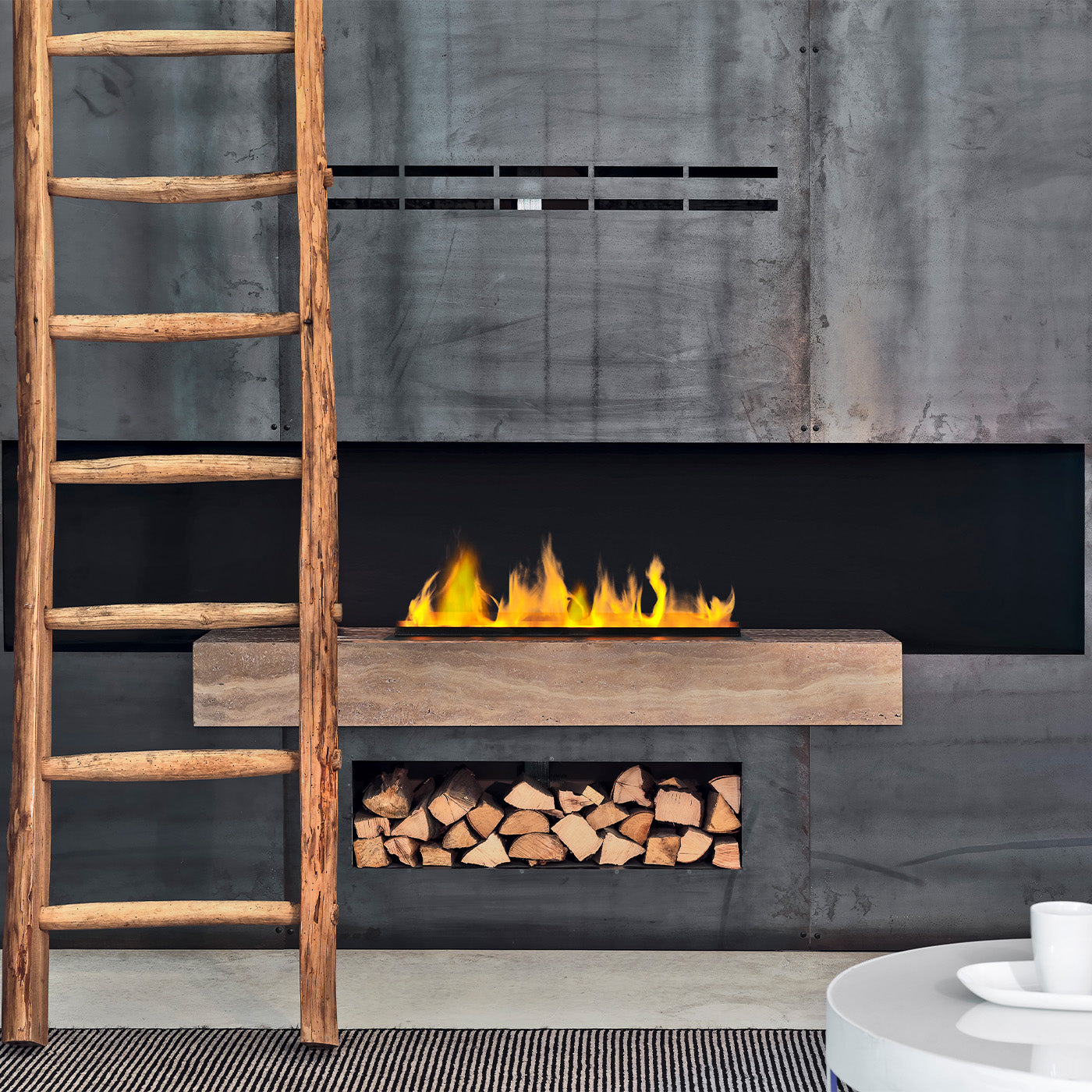 Dimplex Opti-myst Cassette 500 Projects met vlammen in moderne open haard