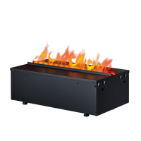 Dimplex Cassette 500 Retail Multi Colour Optimyst met vlammen op witte achtergrond