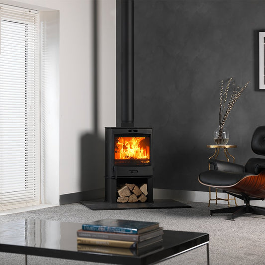 Charlton & Jenrick Fireline FQ5W-3 houtkachel in moderne woonkamer