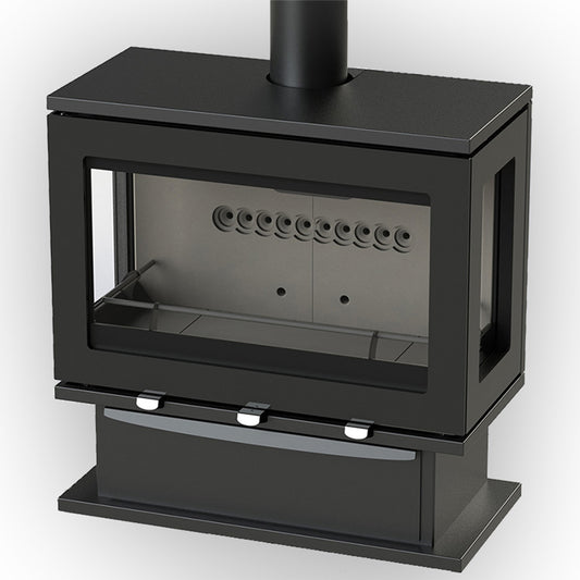 Charlton & Jenrick Purevision LPV8 houtkachel op voetstuk, zwart