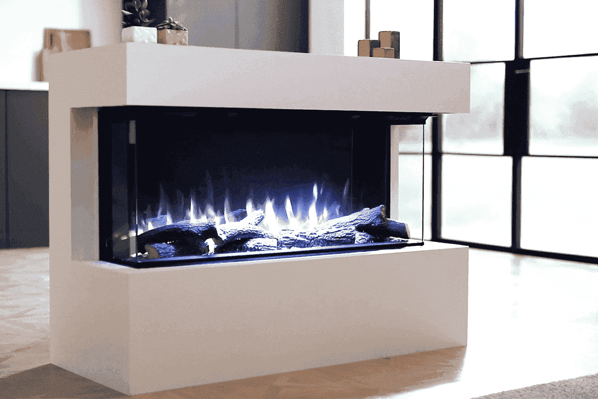 Charlton & Jenrick I-1000e Deep ingebouwde haard in moderne woonkamer