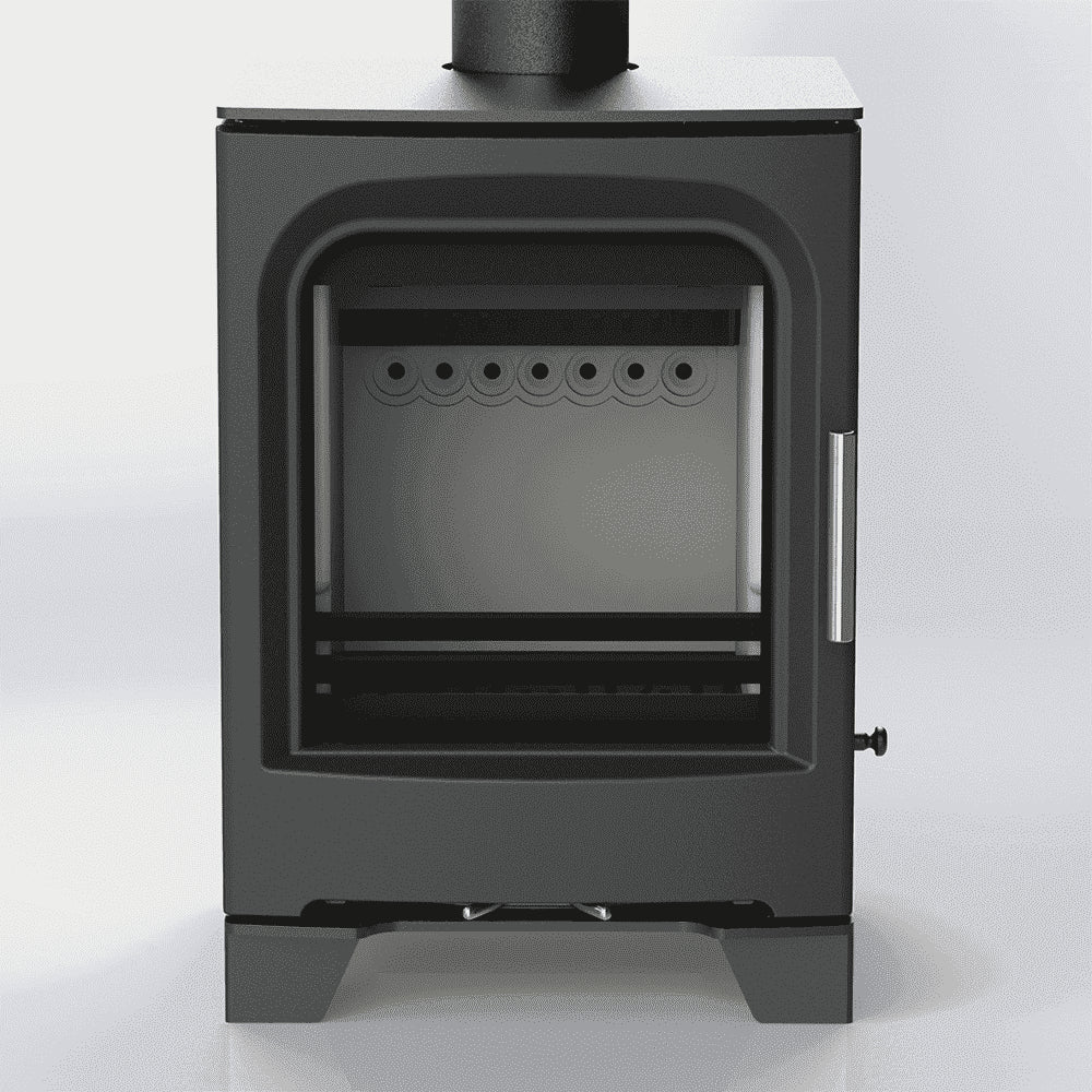 Charlton & Jenrick Purevision Countryman houtkachel, frontaal op witte achtergrond