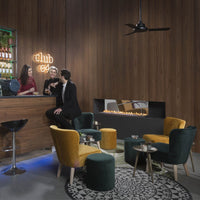 Element4 Club 140 roomdivider in moderne bar met vlammen