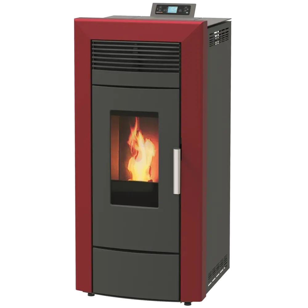 Alfa Plam Commo 21 pelletkachel met rood en grijs front