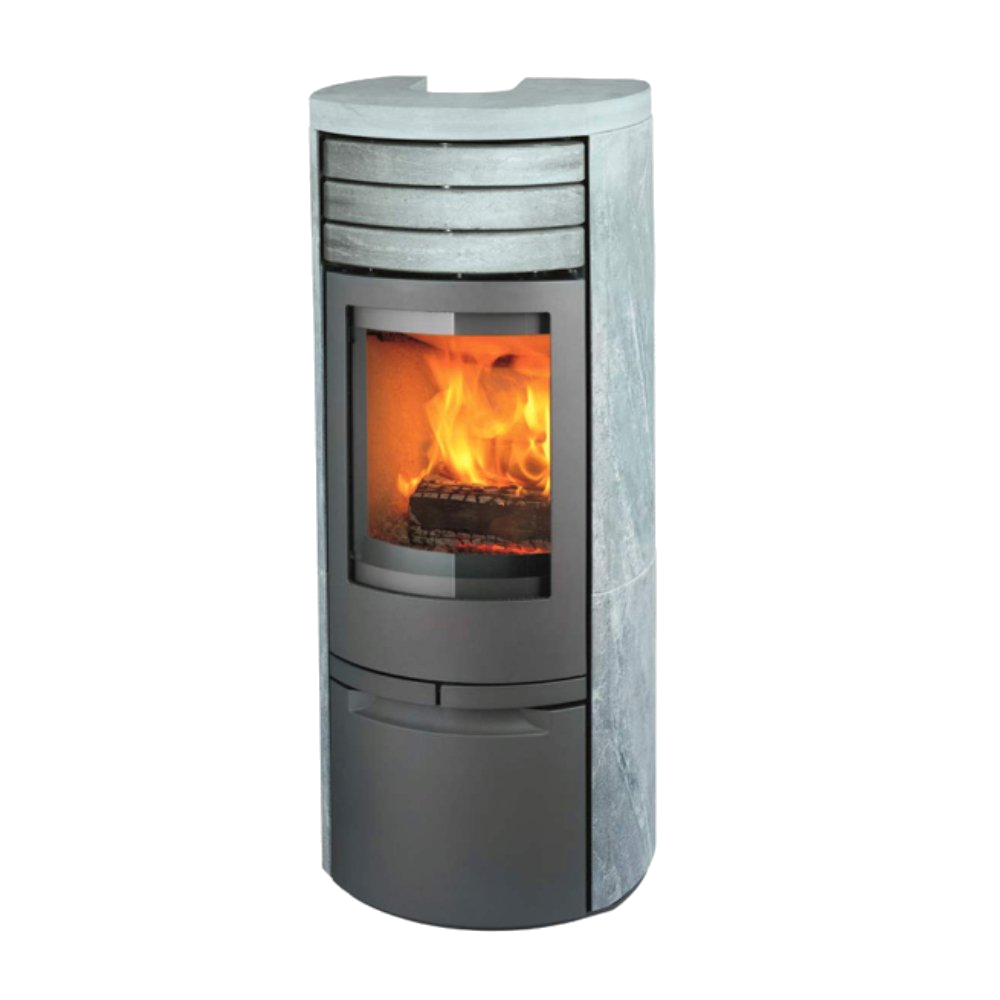 Jydepejsen Cosmo 1147 Speksteen special kachel met brandend vuur
