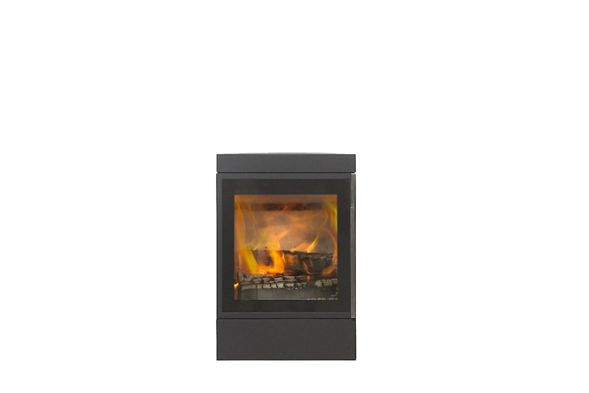 Jydepejsen Cubic Wall zwarte wandkachel met brandend vuur
