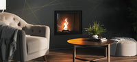 Nordic Fire HRV Sienna in een woonkamer met brandend vuur
