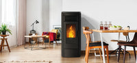 Nordic Fire HRV Viktor in een moderne woonkamer met brandend vuur