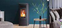 Nordic Fire HRV Viktor kachel in moderne woonkamer met brandend vuur