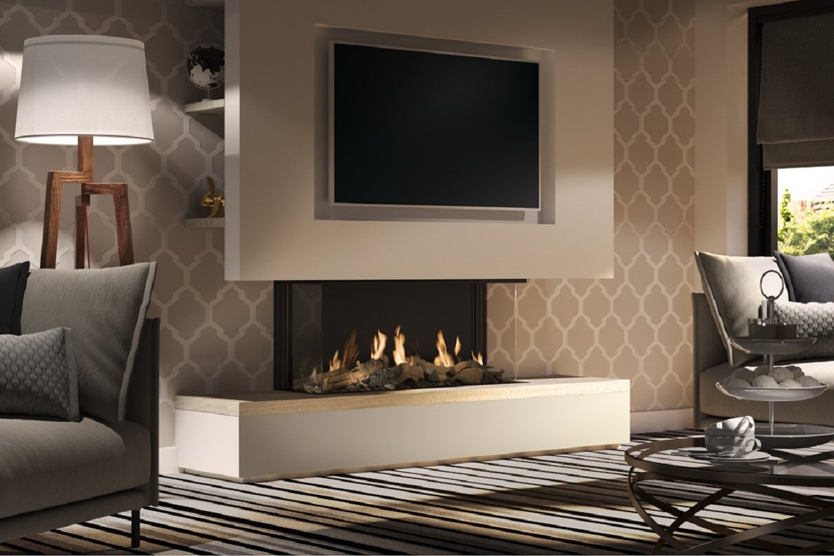 DRU Global 100 Triple BF gashaard in moderne woonkamer