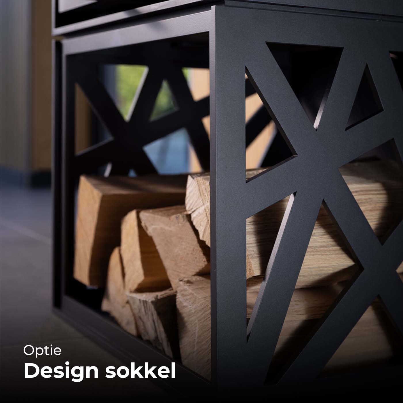 Trimline Fires Woody Orbit design sokkel met haardhout