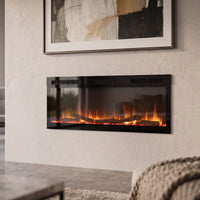 Dimplex Sense 50 elektrische haard met vlameffect in een woonkamer