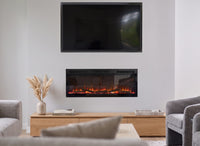 Dimplex Sense 50 elektrische haard met vlambeeld in een moderne woonkamer