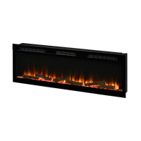 Dimplex Sense 60 elektrische haard met vlameffect en houtblokken op witte achtergrond