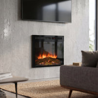 Dimplex Spark 23 elektrische inzethaard met vlameffect in een moderne woonkamer