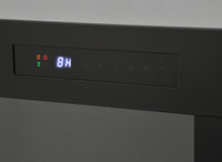 Bedieningspaneel van Dimplex Spark 23 met verlicht display