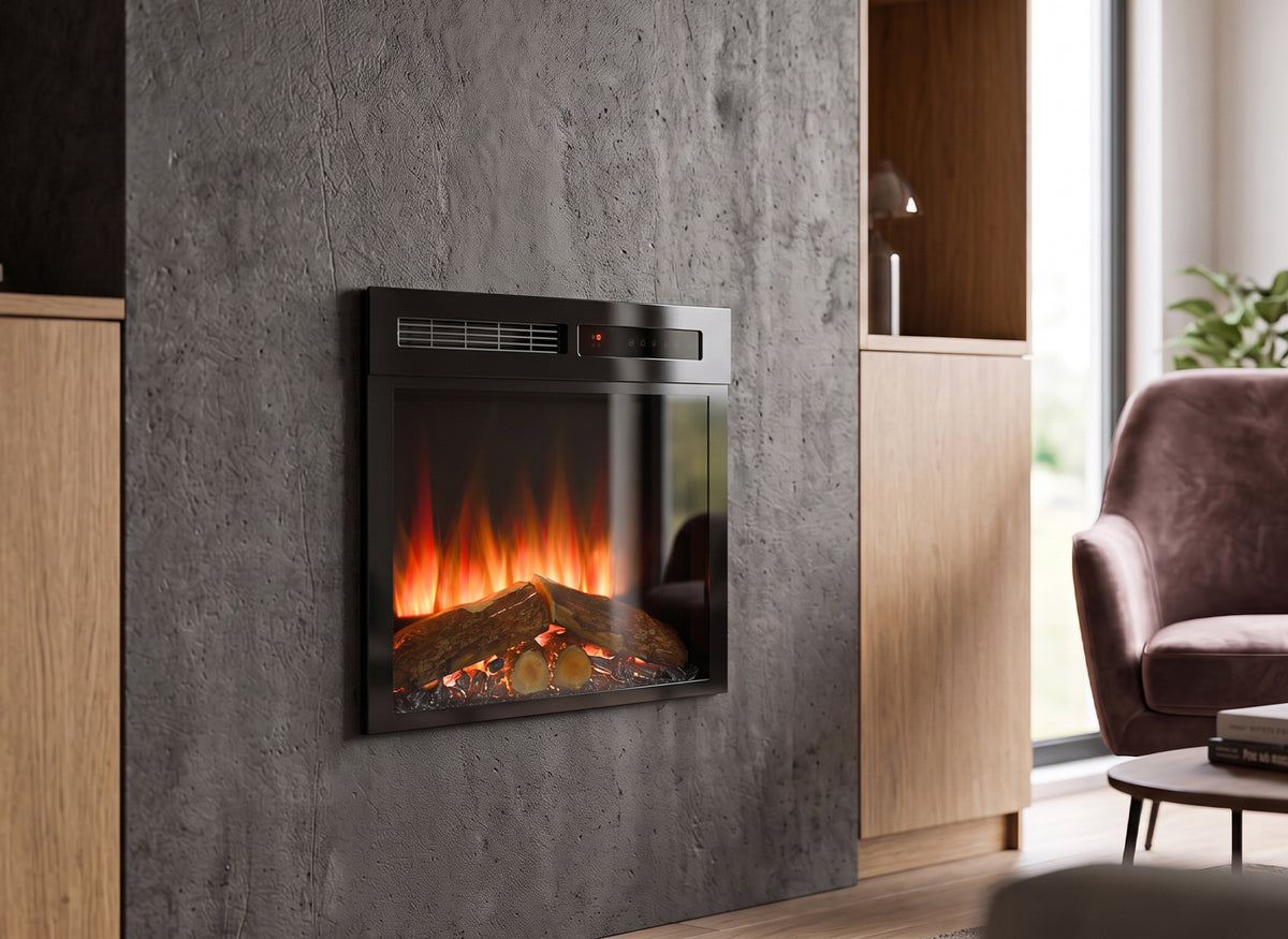 Dimplex Spark 23 elektrische haard met vlammeneffect in een moderne woonkamer