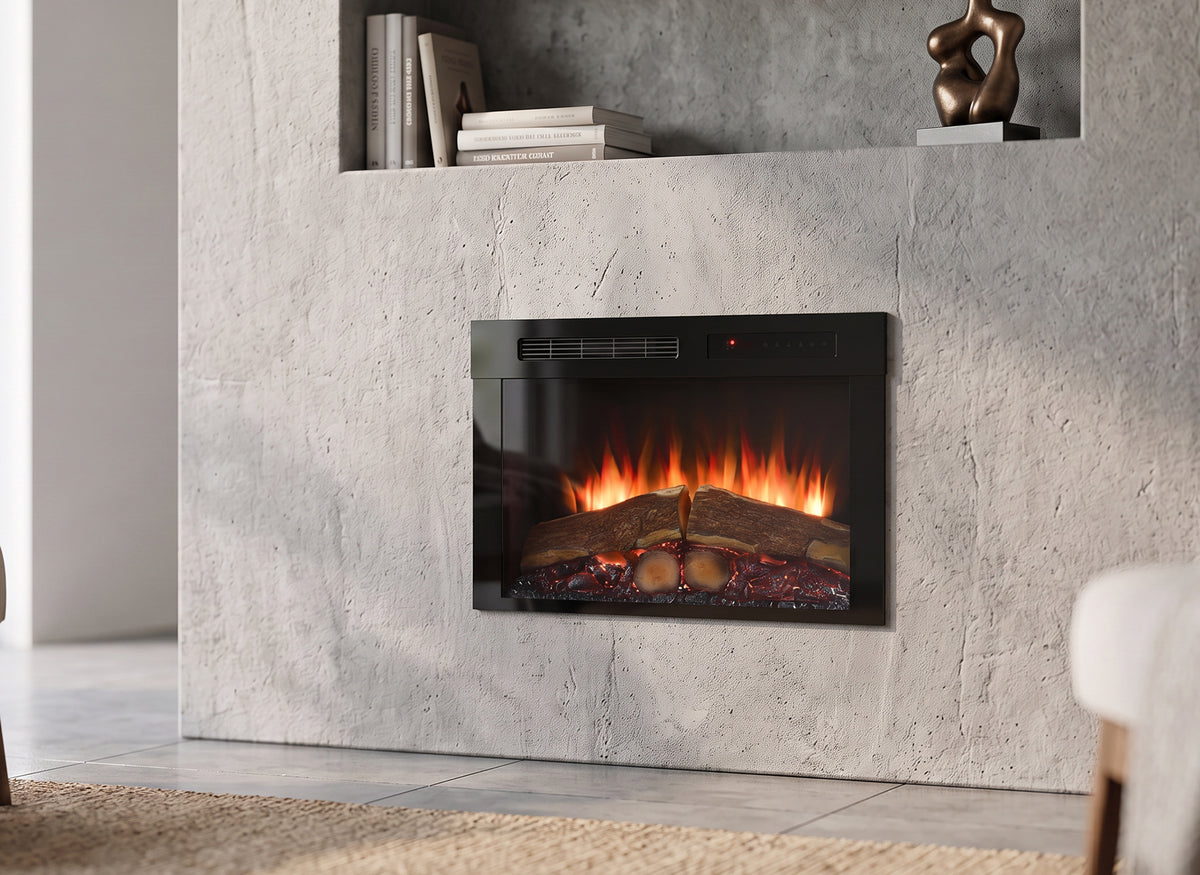 Dimplex Spark 26 elektrische haard met vlameffect in een moderne woonkamer