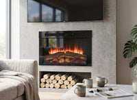 Dimplex Spark 26 elektrische haard met vlammeneffect in een moderne woonkamer