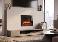 Dimplex Spark 28 elektrische haard met vlameffect in een moderne woonkamer