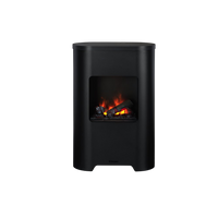 Dimplex Torn 100 zwarte haard met vlameffect op witte achtergrond