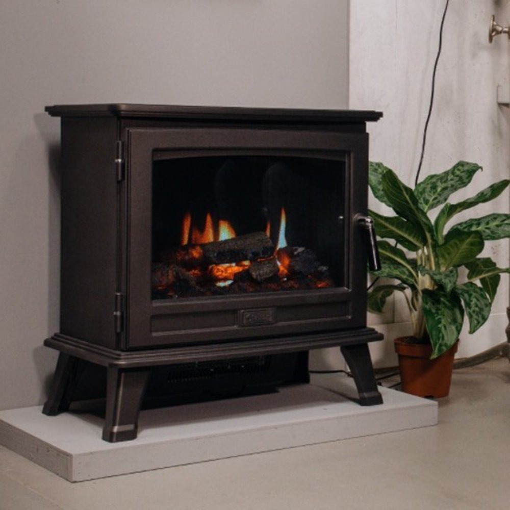 Dimplex Sunningdale elektrische kachel in kamer met brandend vlameffect