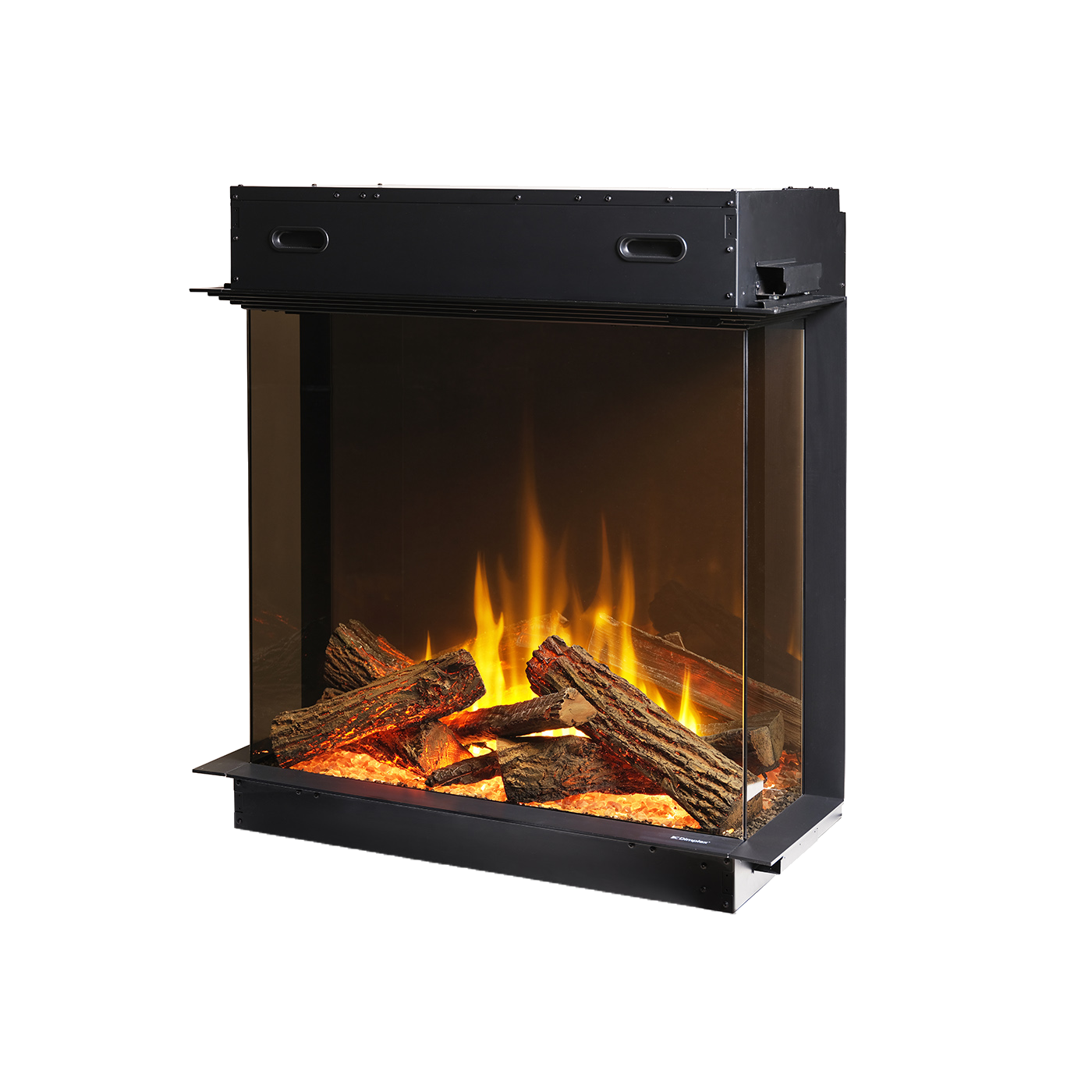 Dimplex Aspire 30 elektrische haard met vlammen en houtblokken, geïsoleerd