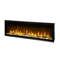 Dimplex Ignite Evolve 50 in zwarte inbouwhaard met vlammen en houtblokken