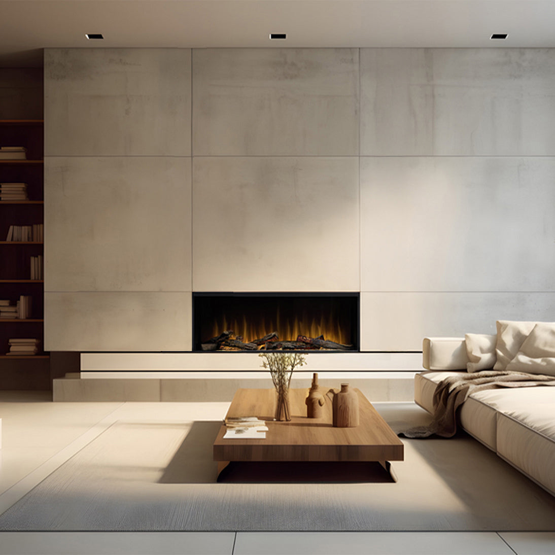 Dimplex Ignite Ultra 40 in moderne woonkamer met ingebouwde haard