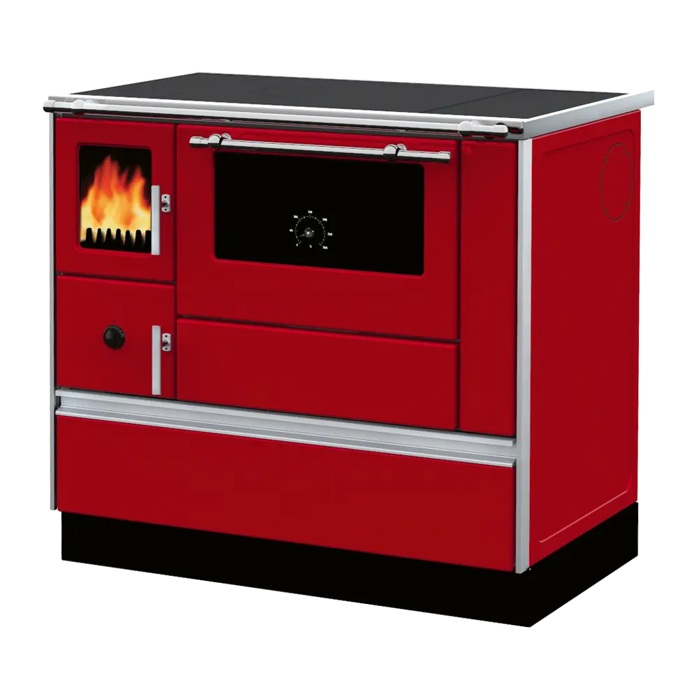Alfa Plam Dominant 90 rood fornuis met brandende oven