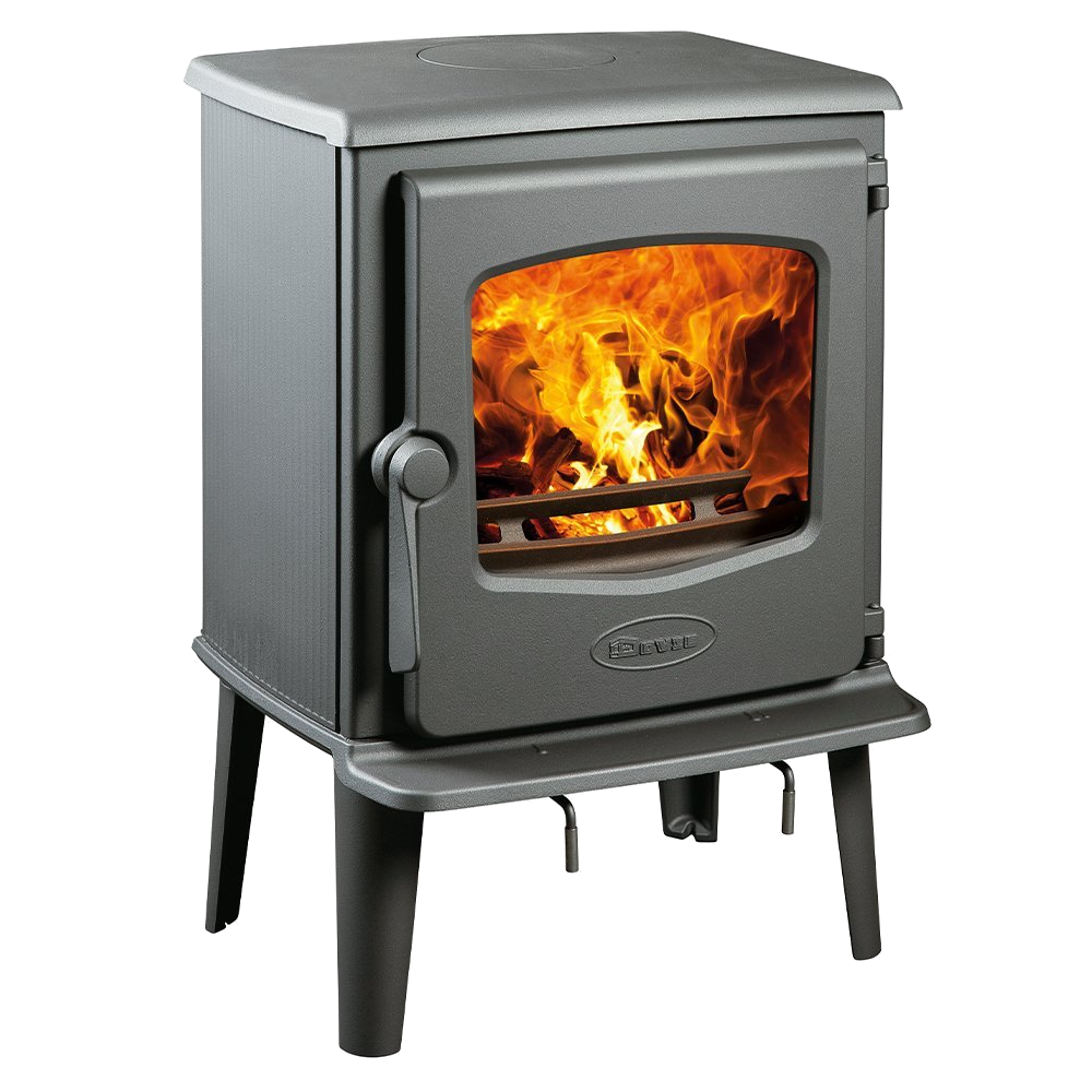Dovre 525CB houtkachel met vuur achter glazen deur