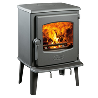 Dovre 525CB houtkachel met vuur achter glazen deur