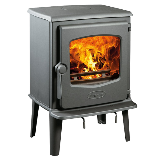 Dovre 525CB houtkachel met vuur achter glazen deur