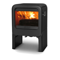 Dovre Rock350 TB houtkachel met zicht op vlammen