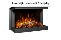Fair Fires Tru Vizion Solution insert 650 Driezijdig in zwarte inbouwhaard met vlammen